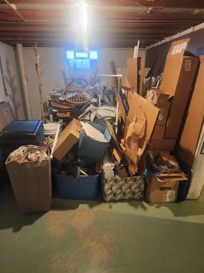 Roll-off dumpster container at job site for 20 Yard Dumpster Rental in Palm Tree